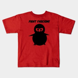 Fight Fascism Chick (Black) Kids T-Shirt